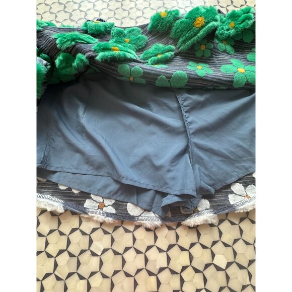 Queen of Sparkles Navy/Green?White Floral Smocked Midi Skirt – Size M (NWOT) - Picture 8 of 11